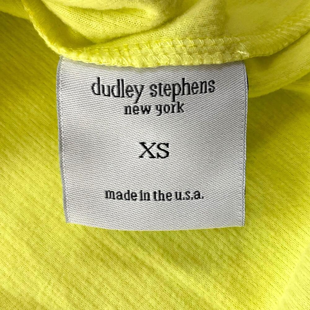 NWT Dudley Stephens College Shirt Womens XS Soft Yellow Ribbed Fleece Top Neon - Picture 14 of 15